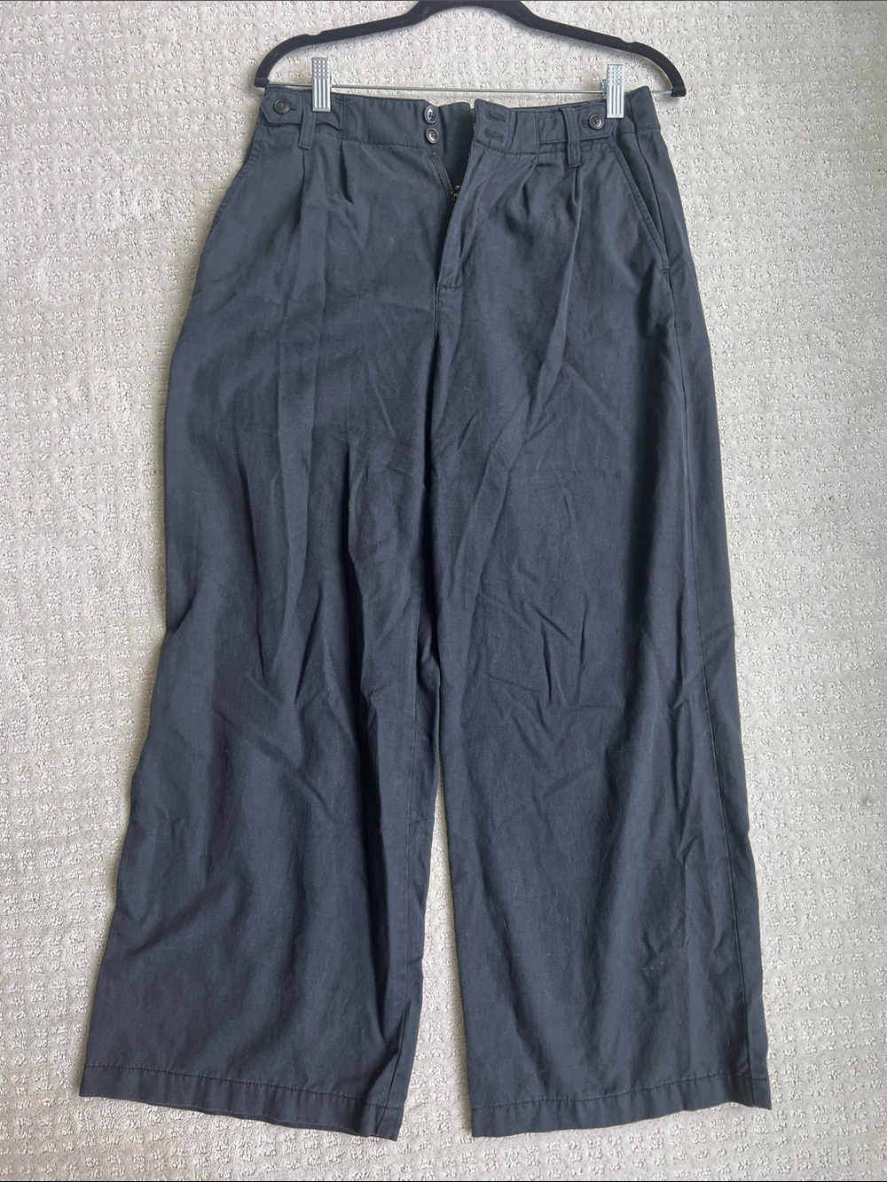 Madewell Petite 2 The Harlow Wide-Leg Pant – Midnight Black EUC